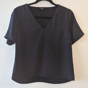 Navy short sleeve blouse